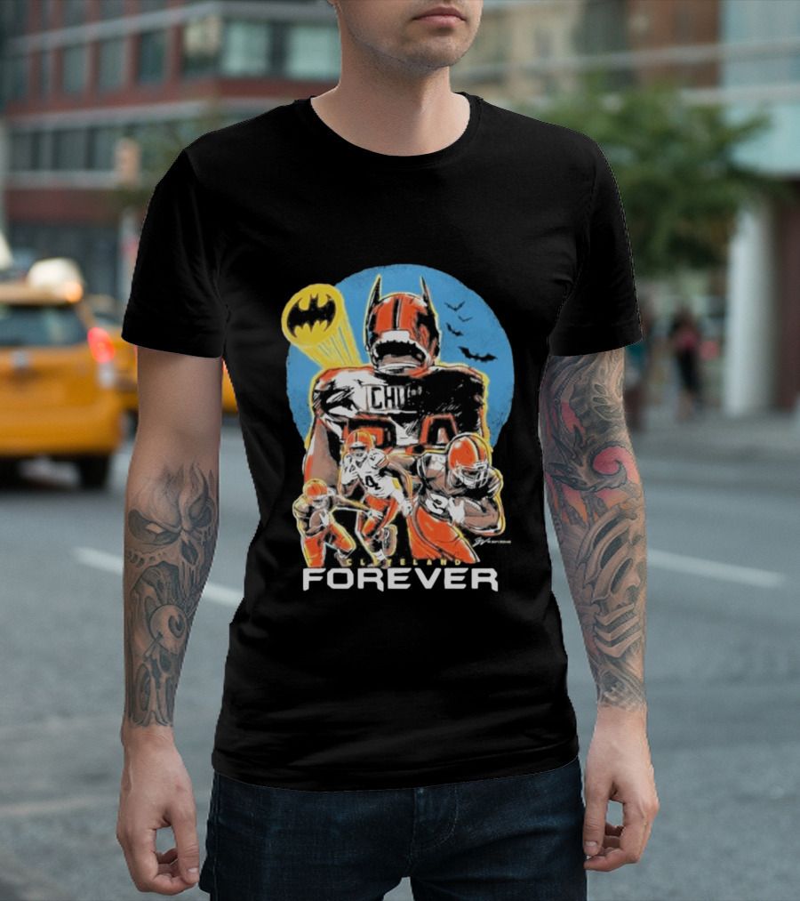 Cleveland Browns Nick Chubb Batman Signal Forever T-Shirt