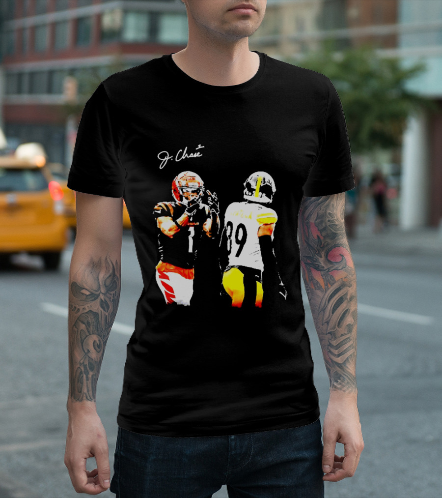 JaMarr Chase Vs Minkah Fitzpatrick Cincinnati Bengals Pittsburgh Steelers Football T-Shirt
