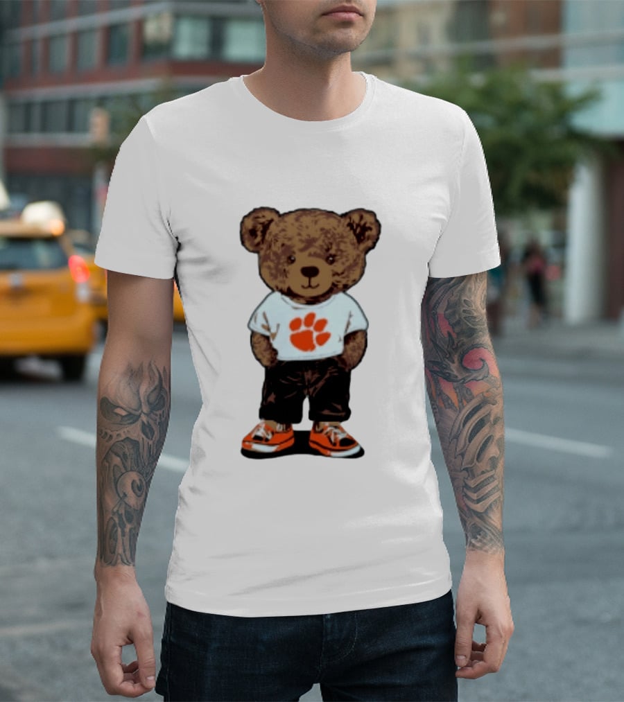 Clemson Tigers 2026 NCAA Bear Graphic With Paw Print T-Shirt
