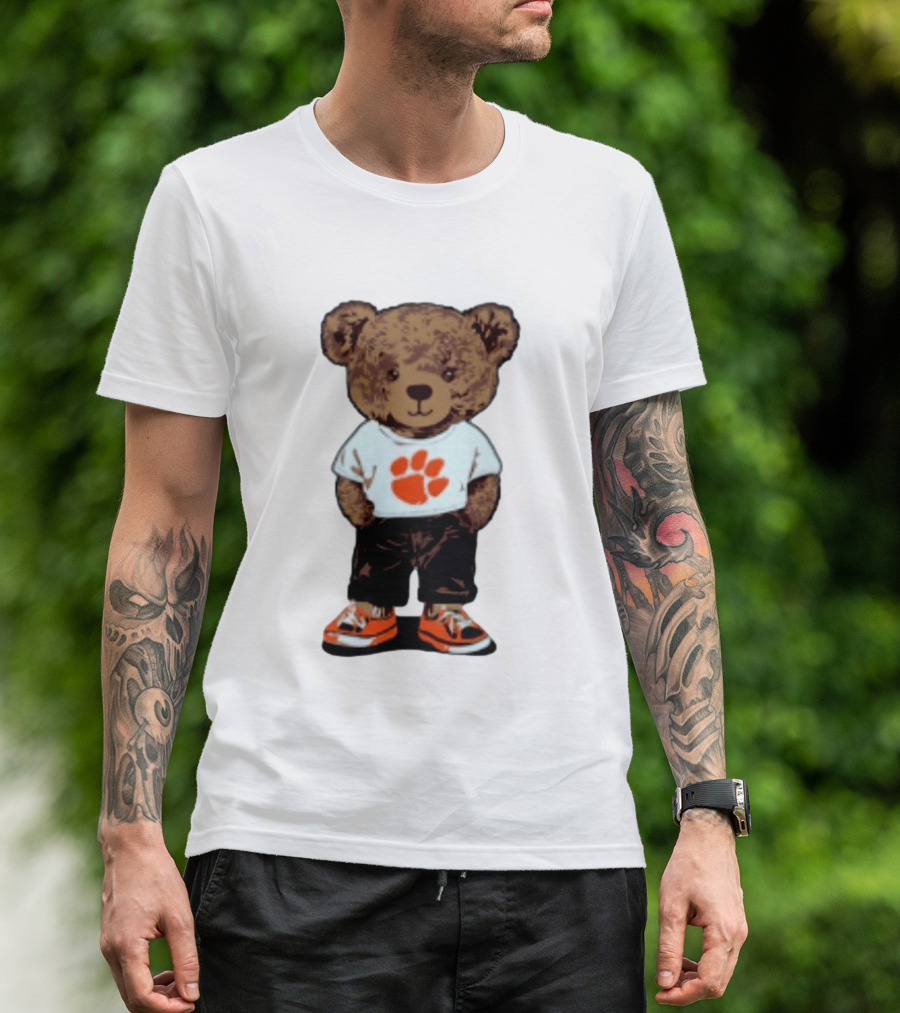 Clemson Tigers 2026 NCAA Bear Graphic With Paw Print T-Shirt