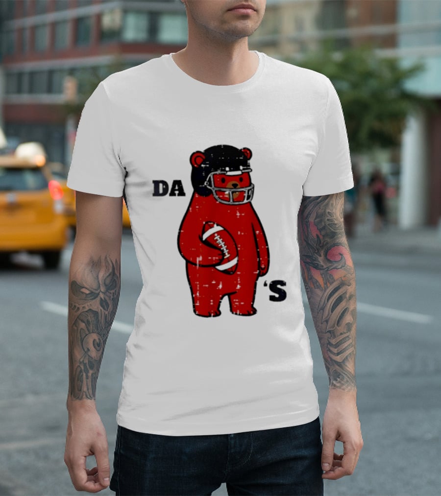 Da Bears Football Bear Helmet Holding Football T-Shirt
