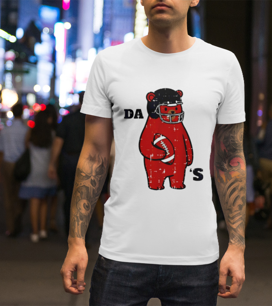 Da Bears Football Bear Helmet Holding Football T-Shirt