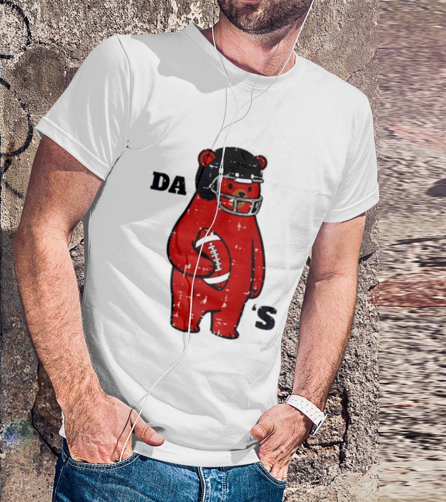 Da Bears Football Bear Helmet Holding Football T-Shirt