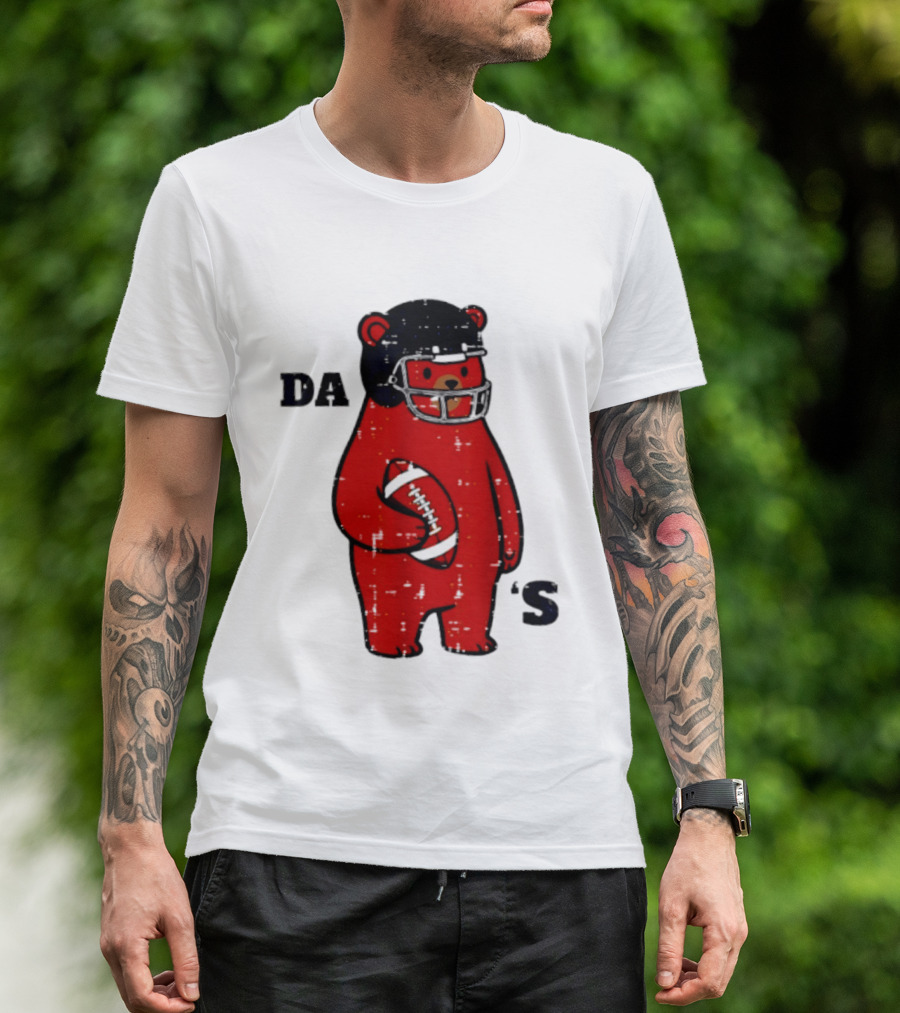 Da Bears Football Bear Helmet Holding Football T-Shirt