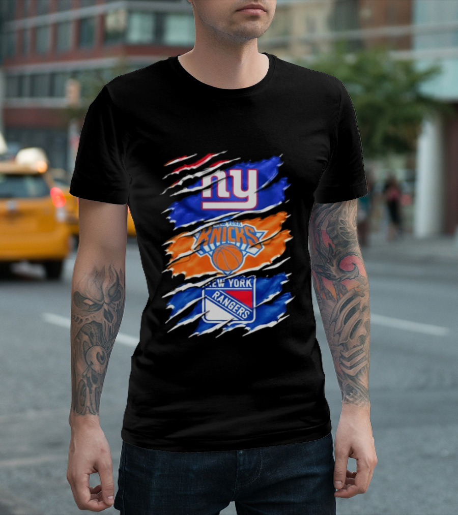 New York Giants Knicks Rangers Mashup Sports Fan Favorite T-Shirt