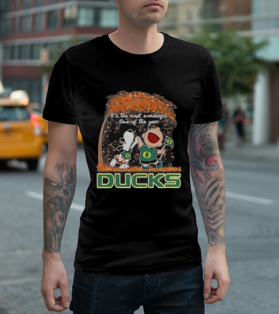Oregon Ducks Snoopy Charlie Brown Most Wonderful Time 2026 T-Shirt