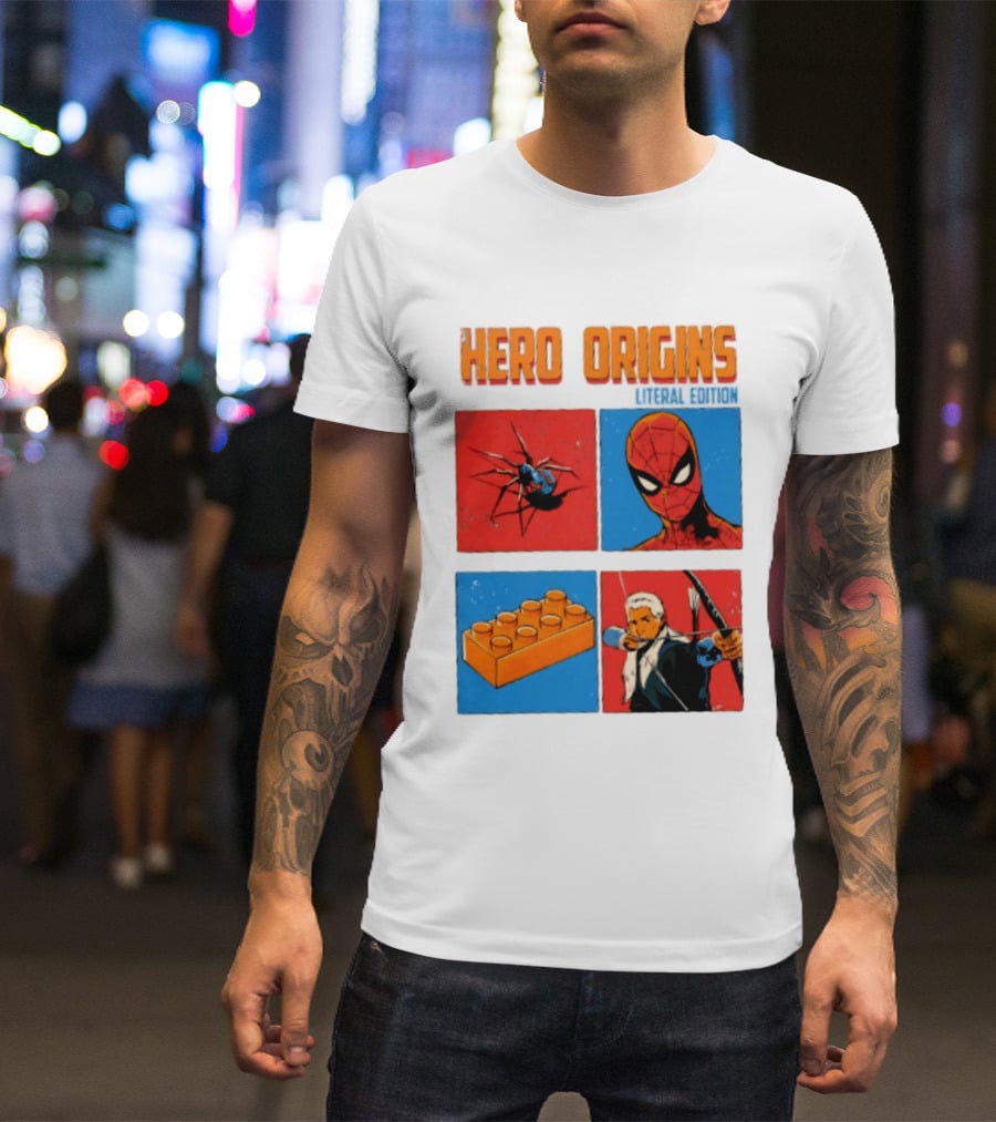 Hero Origins Spider Man Literal Edition Block Archer Spider T-Shirt