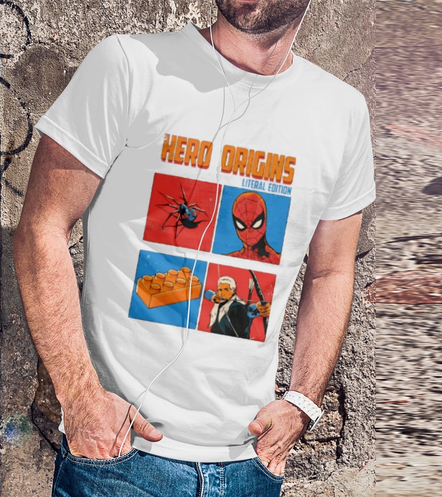 Hero Origins Spider Man Literal Edition Block Archer Spider T-Shirt