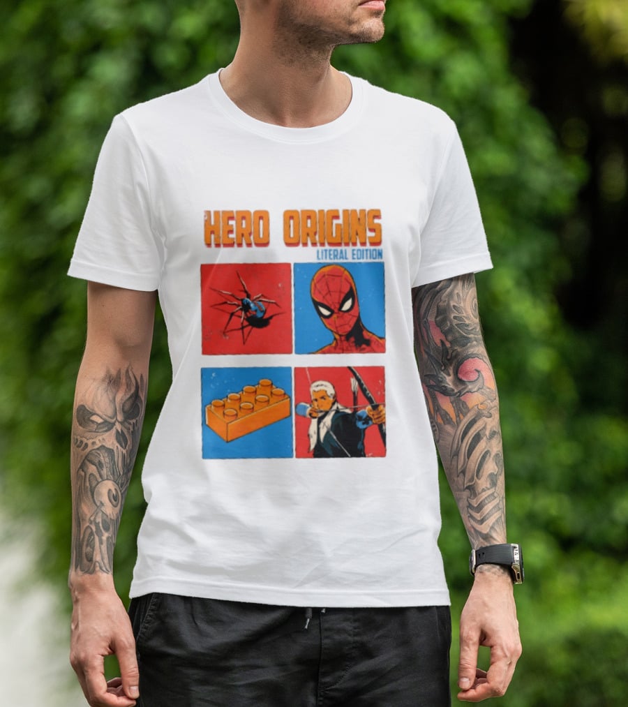 Hero Origins Spider Man Literal Edition Block Archer Spider T-Shirt