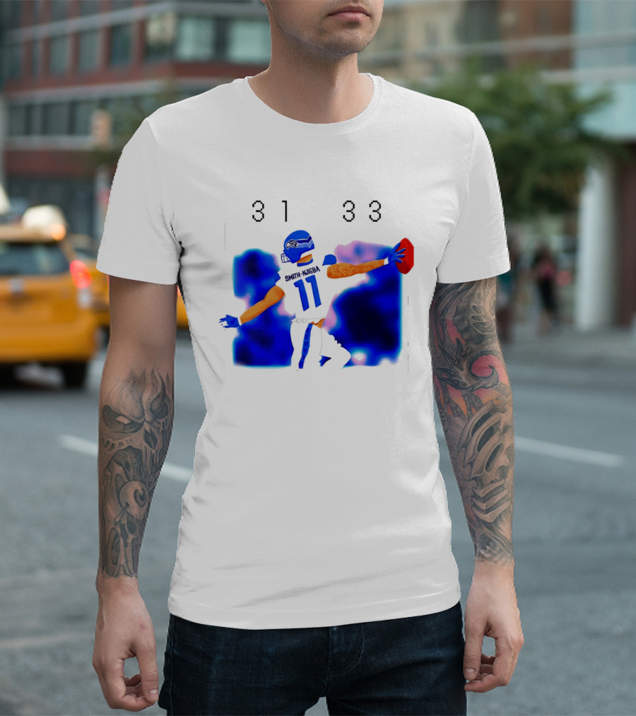 Jaxon Smith Njigba Seattle Seahawks 11 Football Catch 31 33 T-Shirt