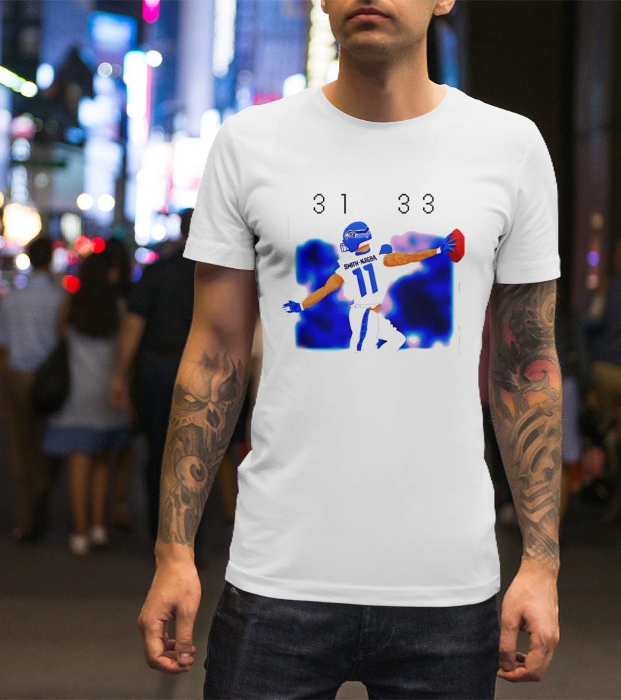 Jaxon Smith Njigba Seattle Seahawks 11 Football Catch 31 33 T-Shirt