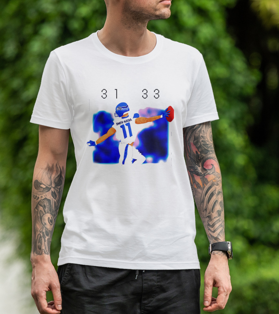 Jaxon Smith Njigba Seattle Seahawks 11 Football Catch 31 33 T-Shirt