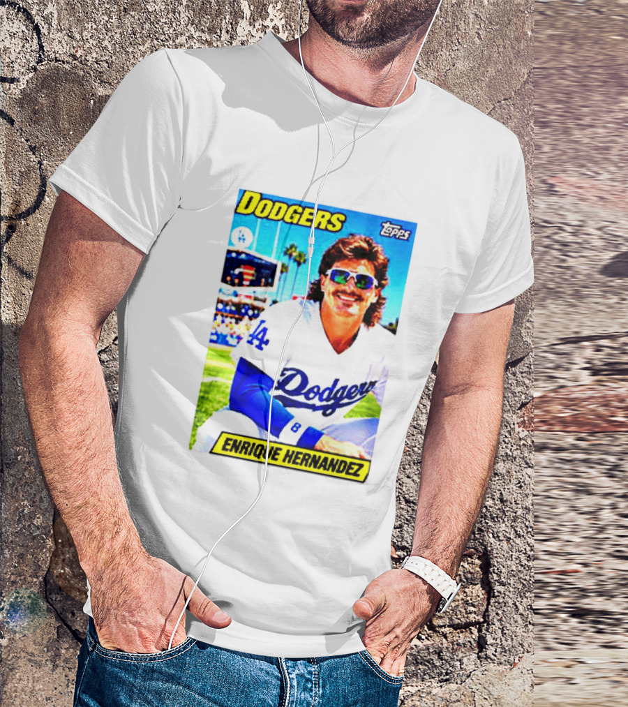 Dodgers Enrique Hernandez Topps Trading Card T-Shirt