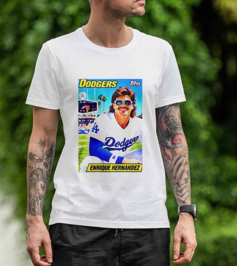 Dodgers Enrique Hernandez Topps Trading Card T-Shirt