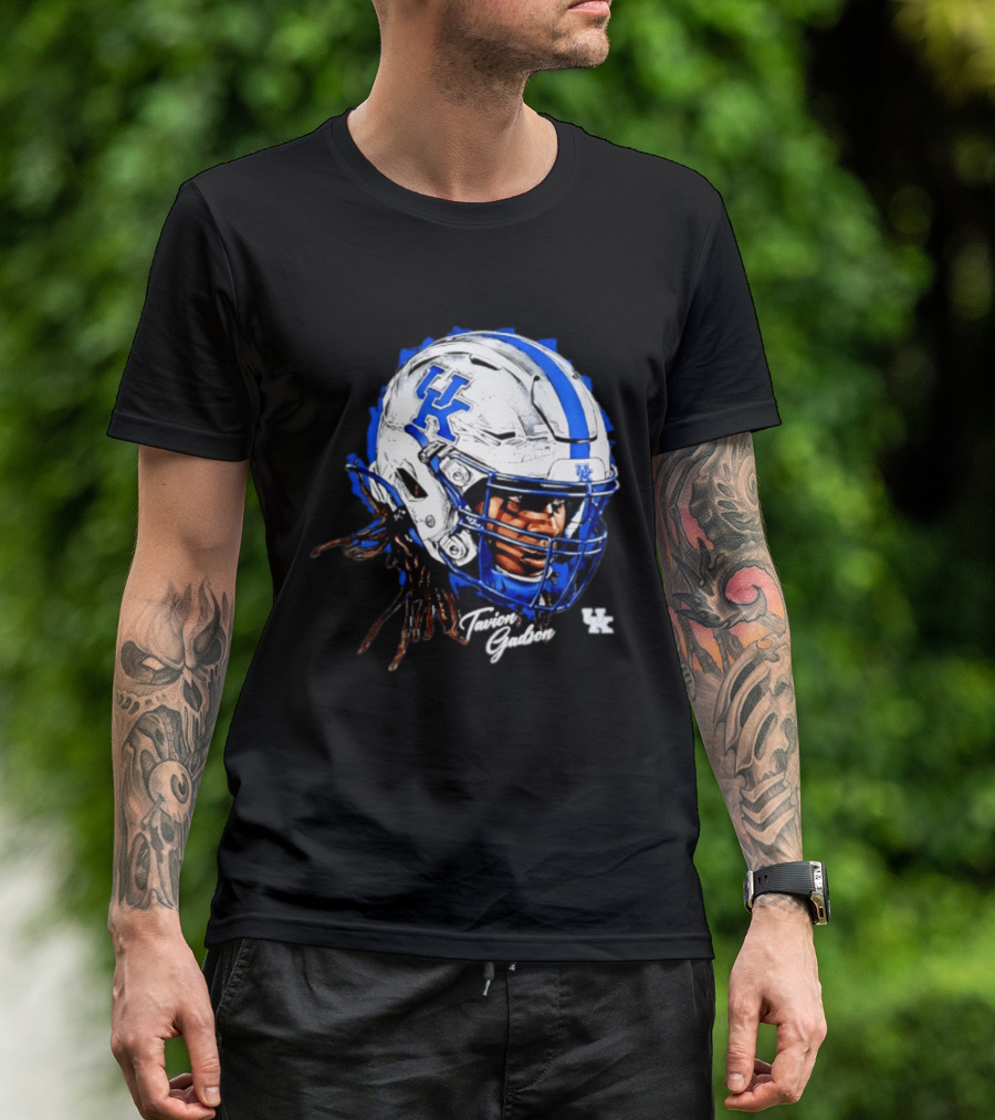 Tavion Gadson Kentucky Wildcats NCAA Football Helmet Head Swag T-Shirt