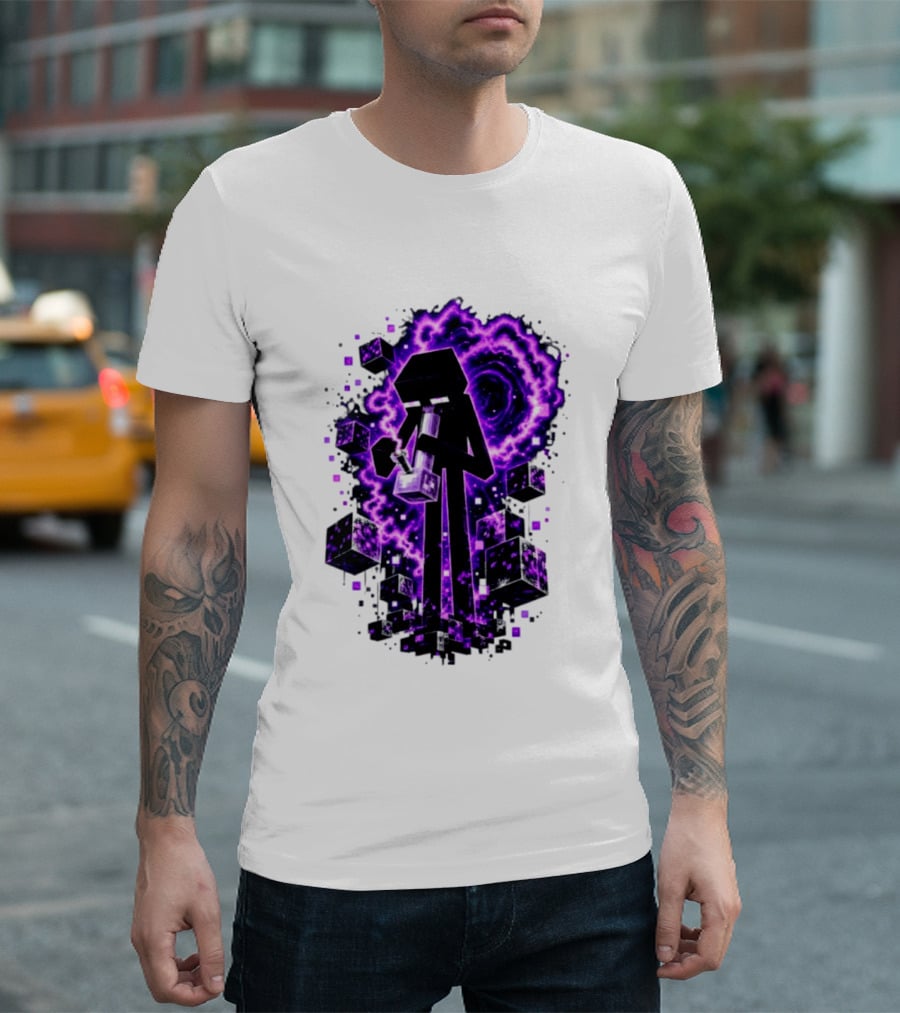 Enderman Purple Vortex Bong Villain Gaming T-Shirt