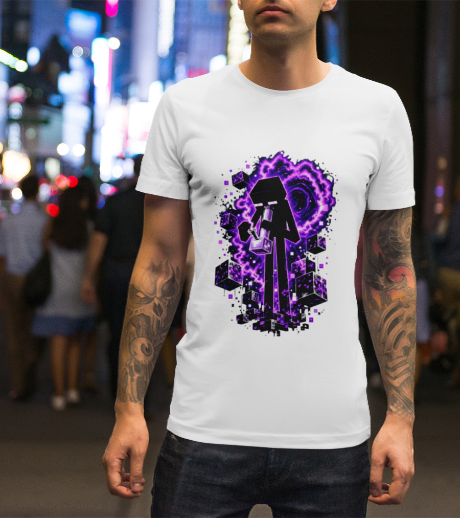 Enderman Purple Vortex Bong Villain Gaming T-Shirt