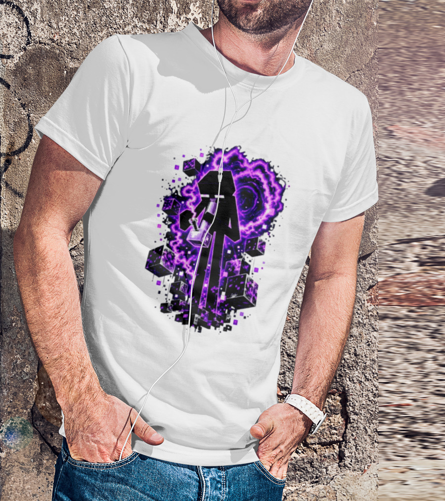 Enderman Purple Vortex Bong Villain Gaming T-Shirt