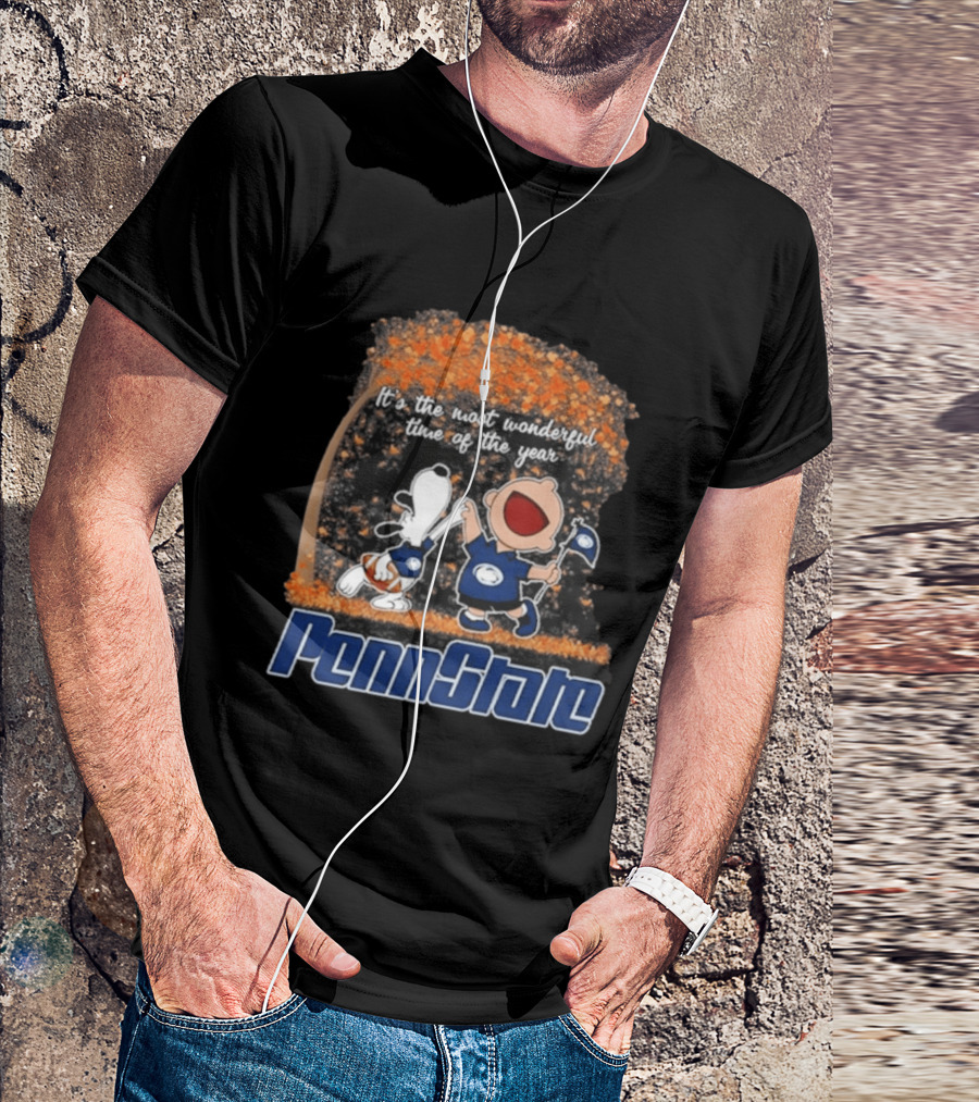Penn State Nittany Lions Snoopy Charlie Brown Dancing It's The Most Wonderful Time Of The Year T-Shirt