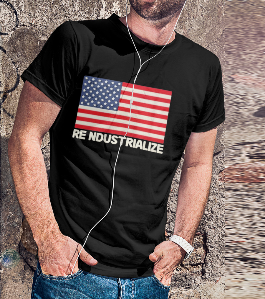 Reindustrialize United States Flag Stars And Stripes T-Shirt