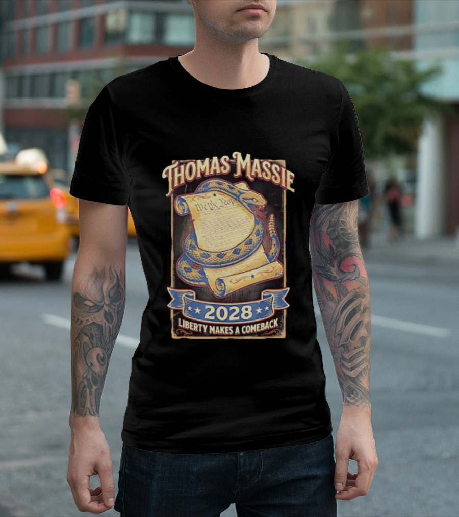 Thomas Massie 2028 Liberty Makes A Comeback We The People Snake T-Shirt