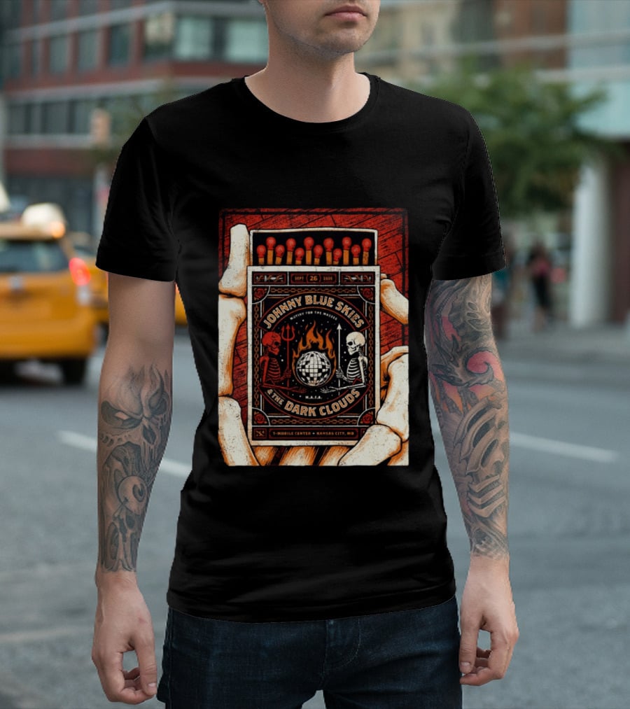 Johnny Blue Skies And The Dark Clouds Matchbox Mobile Center Kansas City MO September 26 2026 T-Shirt
