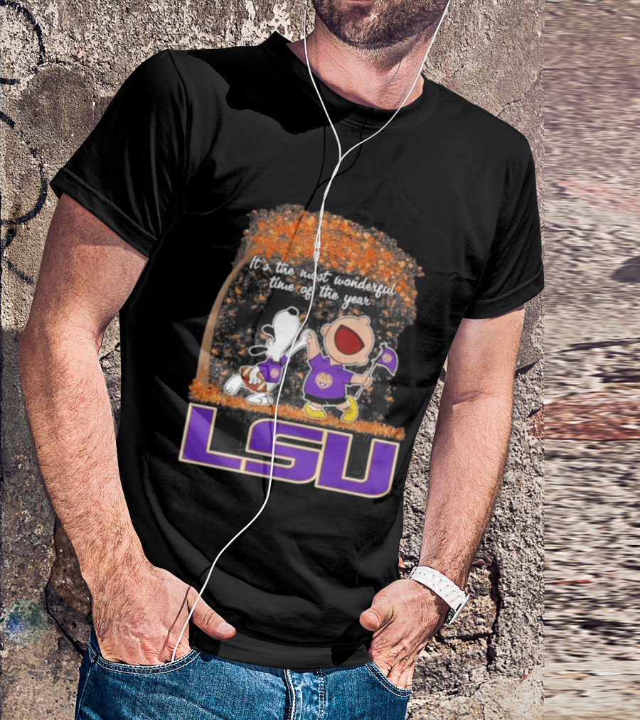 LSU Tigers Snoopy Charlie Brown 2026 Most Wonderful Time T-Shirt