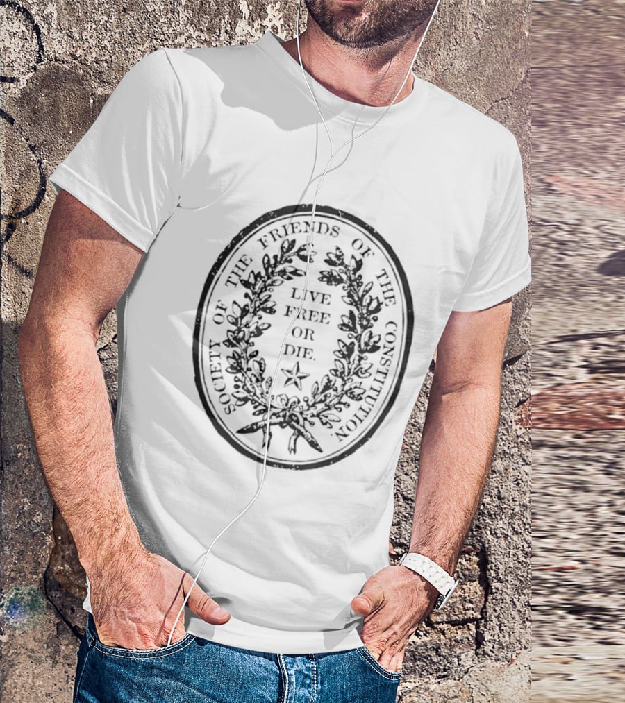 Society Of The Friends Of The Constitution Live Free Or Die Star Wreath T-Shirt