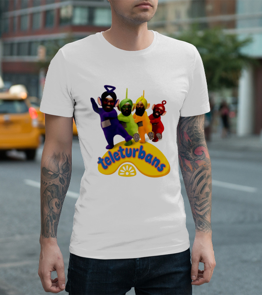 Teleturbans Teletubbies Sikh Turban Characters T-Shirt