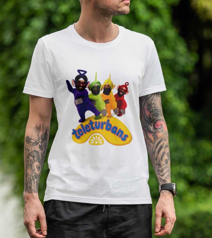 Teleturbans Teletubbies Sikh Turban Characters T-Shirt