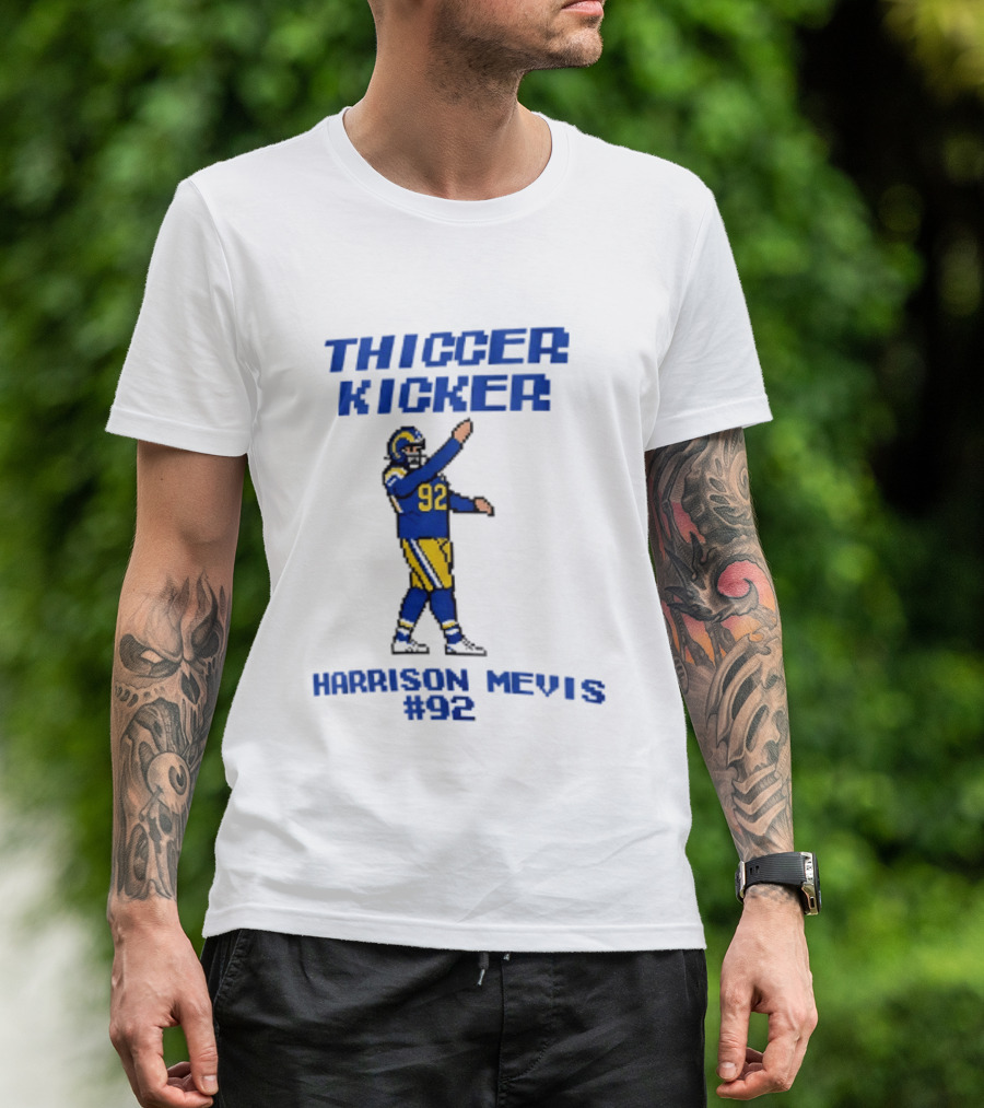 Thiccer Kicker Harrison Mevis 92 Los Angeles Rams T-Shirt