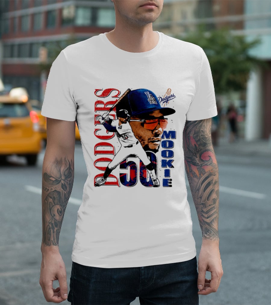 Los Angeles Dodgers Mookie Betts 50 Baseball Player Two Sided T-Shirt