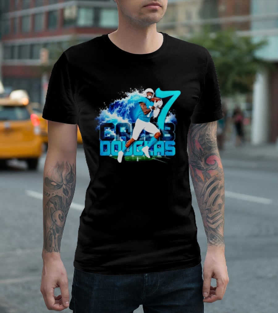 Caleb Douglas Miami Dolphins Tidal Wave Football Player Number 7 T-Shirt