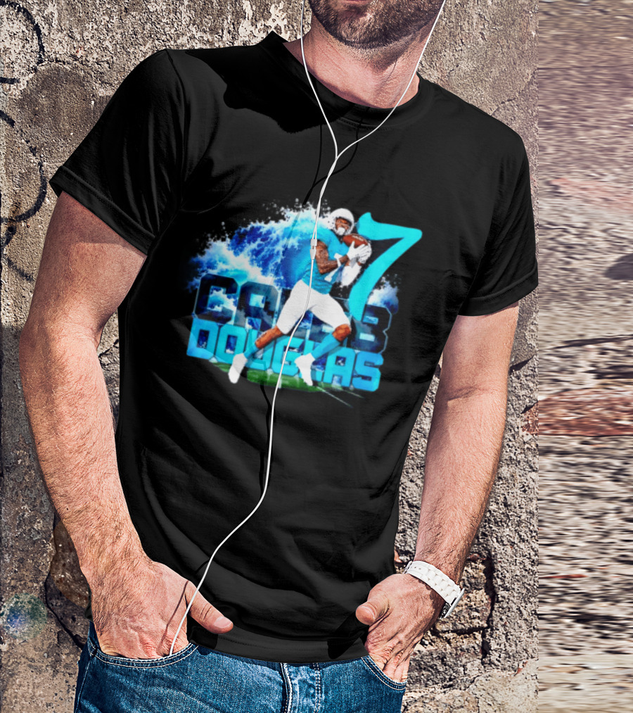 Caleb Douglas Miami Dolphins Tidal Wave Football Player Number 7 T-Shirt