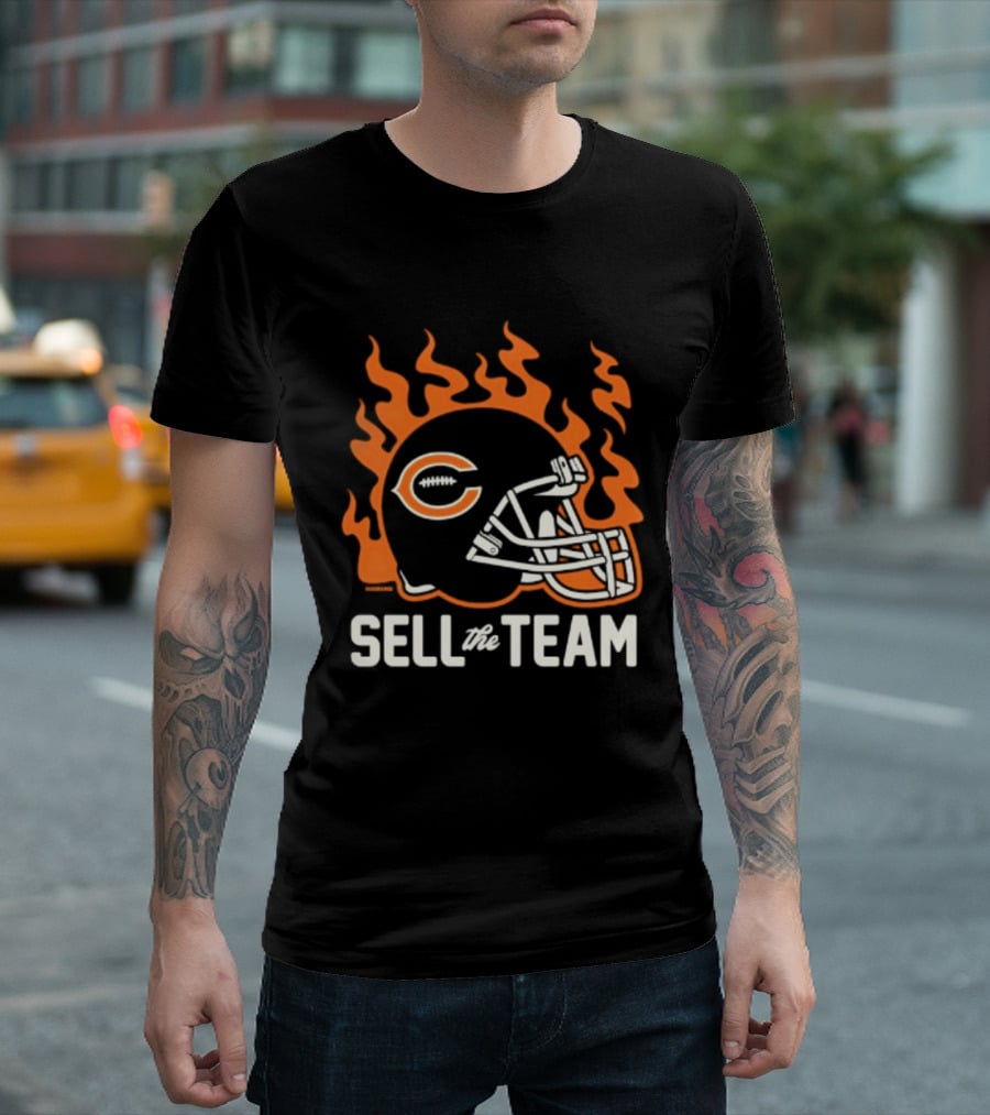 Chicago Bears Sell The Team Flaming Helmet T-Shirt