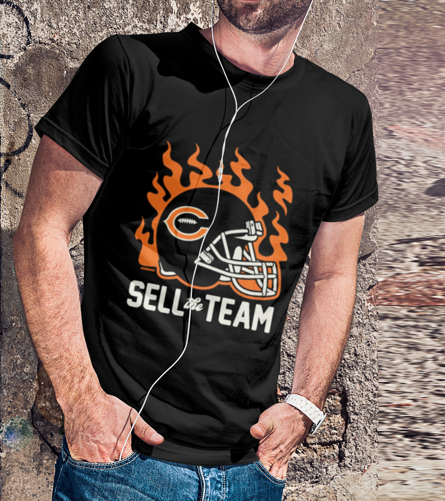 Chicago Bears Sell The Team Flaming Helmet T-Shirt