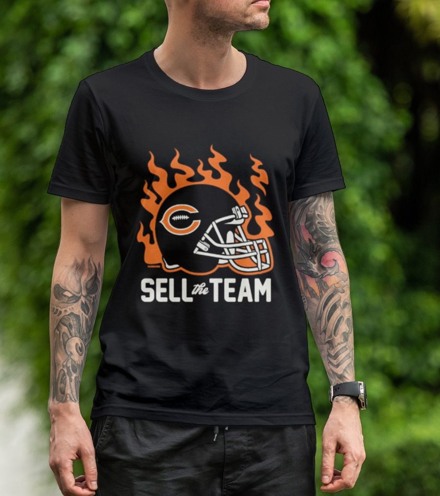 Chicago Bears Sell The Team Flaming Helmet T-Shirt