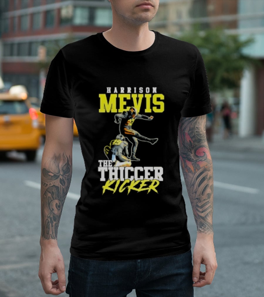Harrison Mevis The Thiccer Kicker Football Player 92 T-Shirt