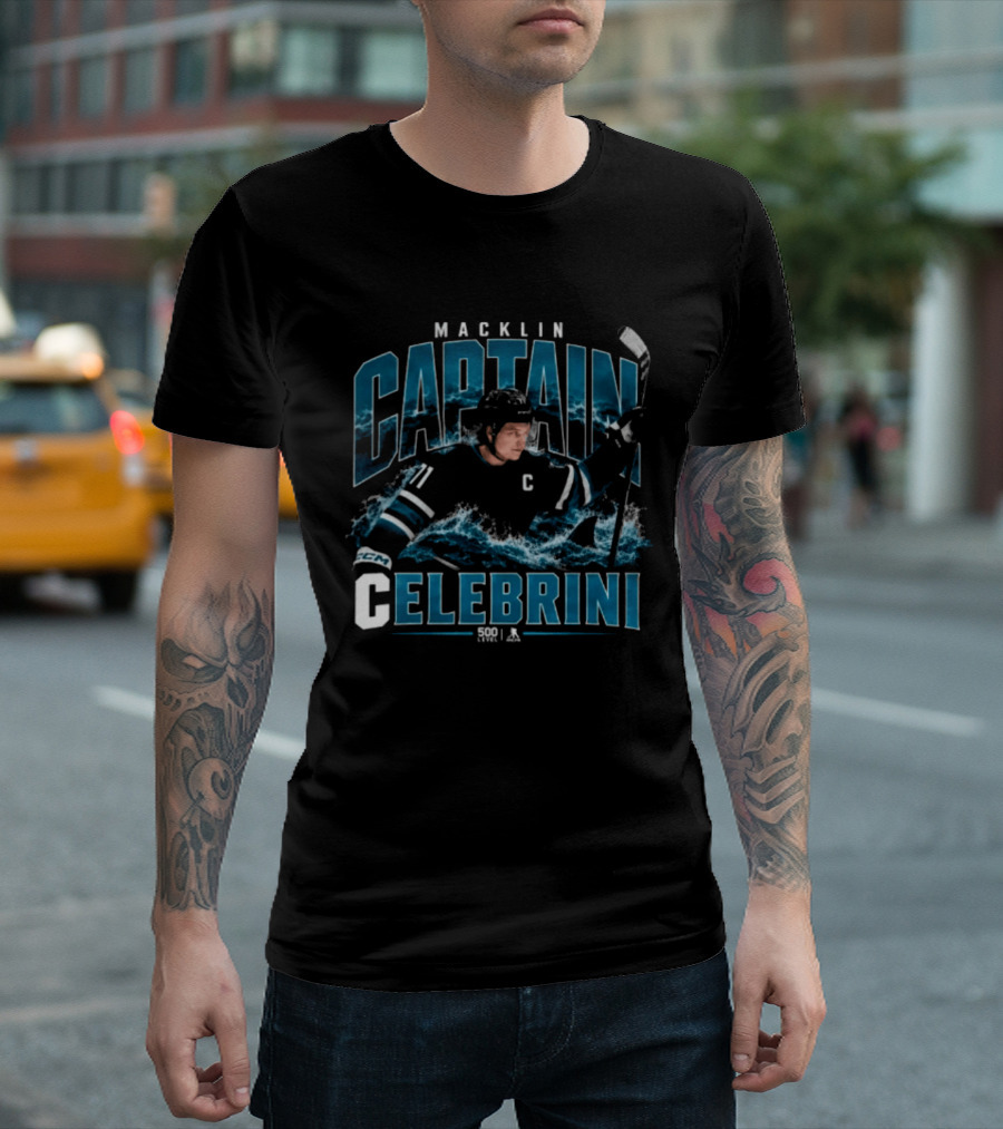 Macklin Celebrini Captain Hockey San Jose T-Shirt