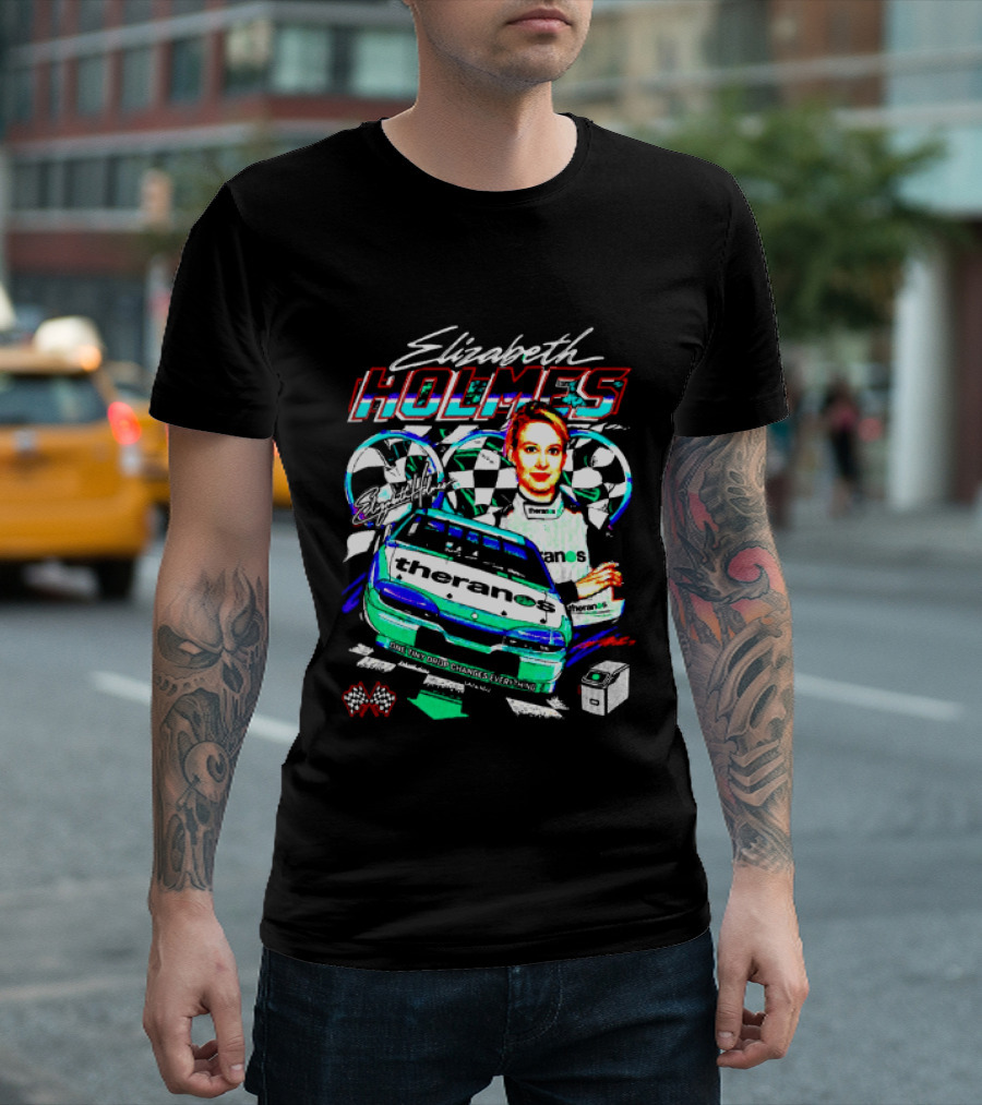 Elizabeth Holmes Theranos Racing Checkered Flag Bootleg T-Shirt