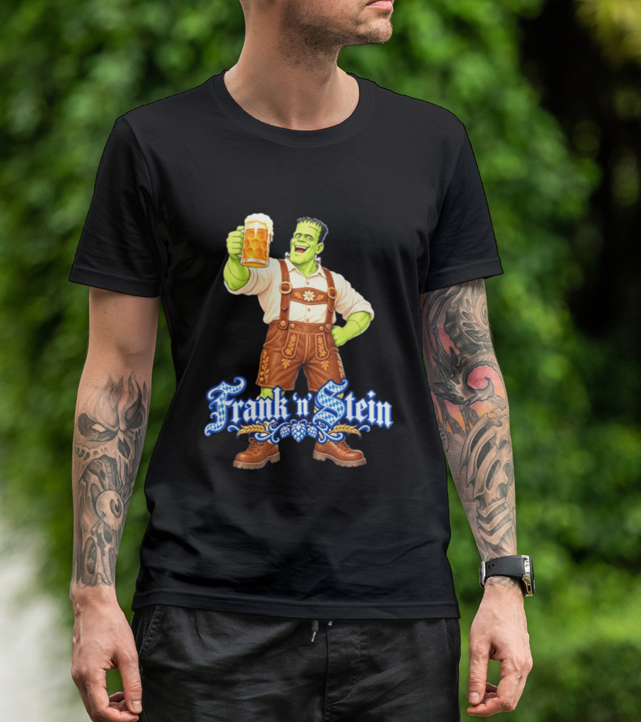 Frank 'n Stein Frankenstein Oktoberfest Beer Lover Lederhosen Brew Cheers T-Shirt