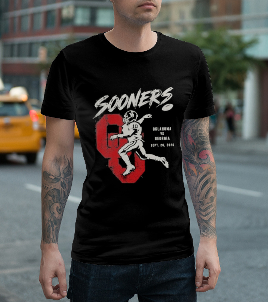 Oklahoma Sooners Vs Georgia Bulldogs Sept 26 2026 Football Matchup T-Shirt