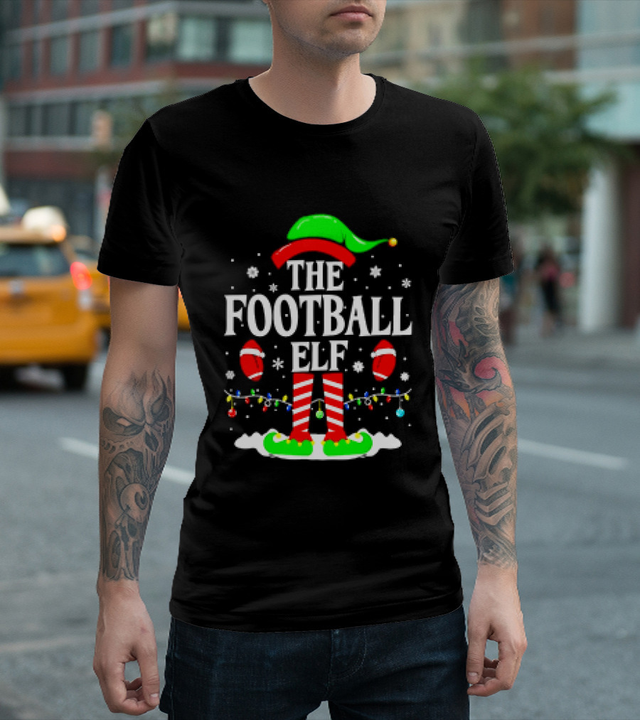 The Football Elf Christmas Holiday Festive Sports Magic T-Shirt
