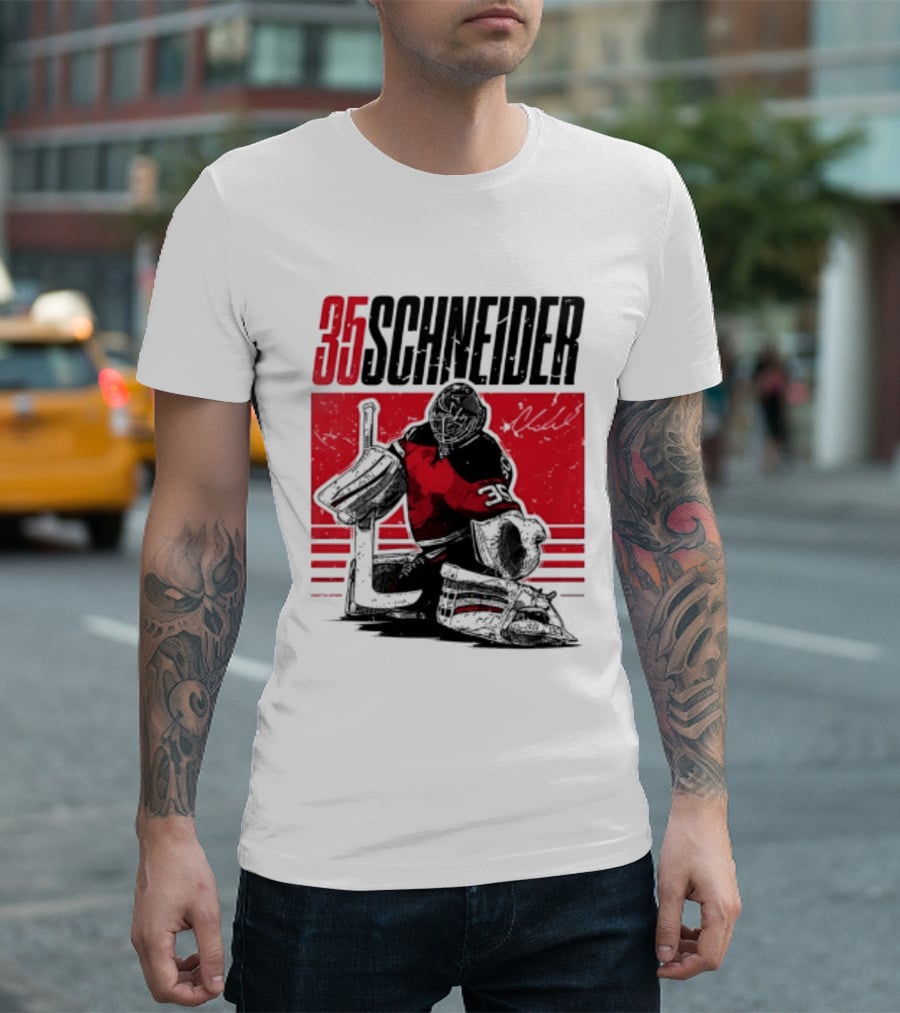 35 Schneider New Jersey Devils Hockey Player Starter T-Shirt