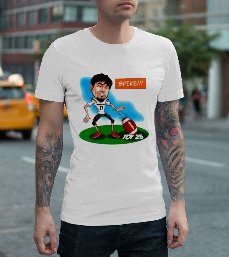 Drew Mestemaker Oklahoma State Football Spike Top 25 Player Caricature T-Shirt