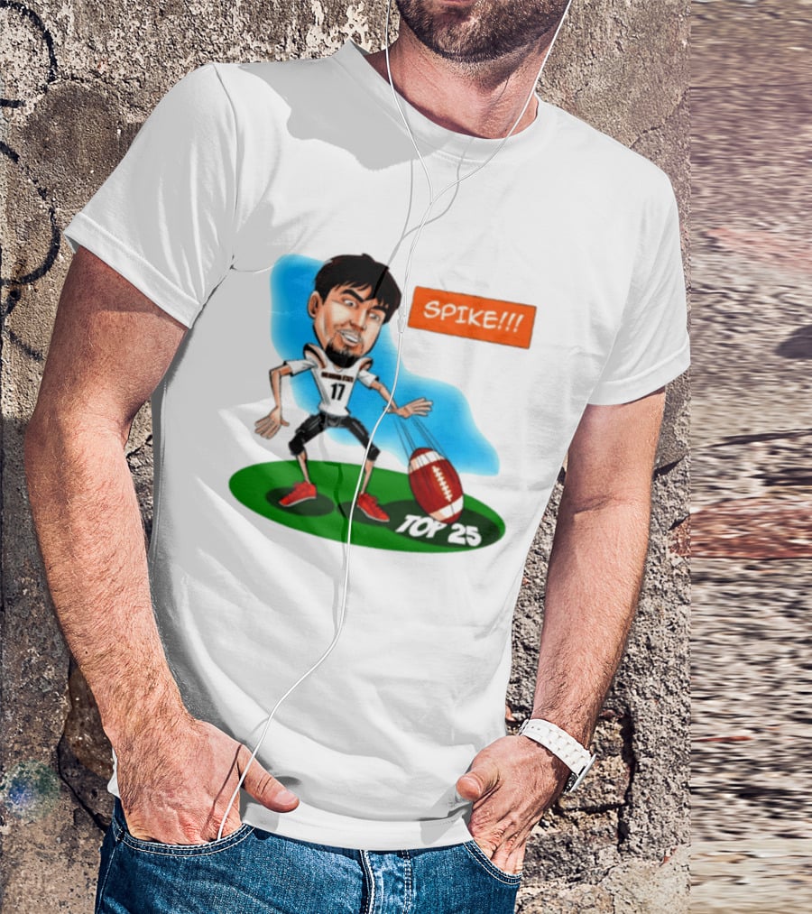 Drew Mestemaker Oklahoma State Football Spike Top 25 Player Caricature T-Shirt