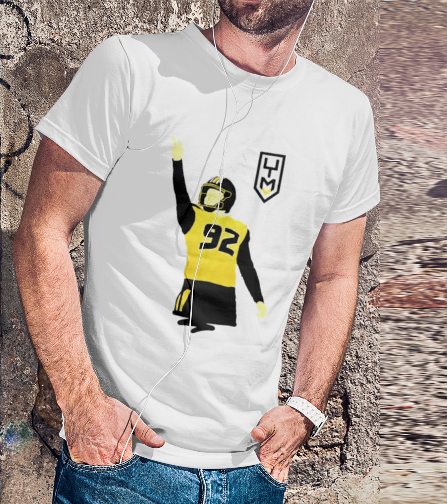 Harrison Mevis 92 Los Angeles Rams The Thiccer Kicker Football Player Quarterback Iconic Celebratory Pose T-Shirt