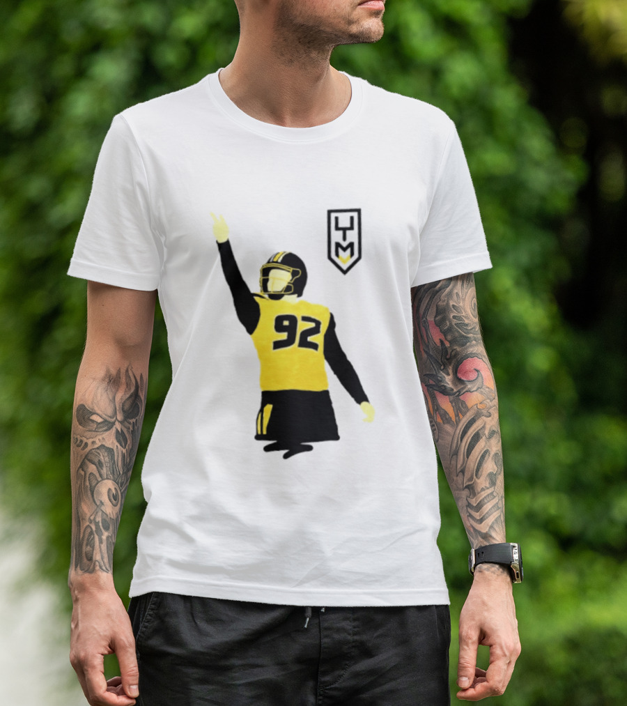Harrison Mevis 92 Los Angeles Rams The Thiccer Kicker Football Player Quarterback Iconic Celebratory Pose T-Shirt