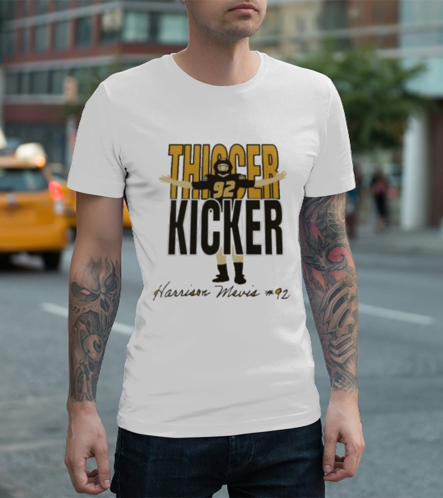 Harrison Mevis 92 Thiccer Kicker Football Player T-Shirt