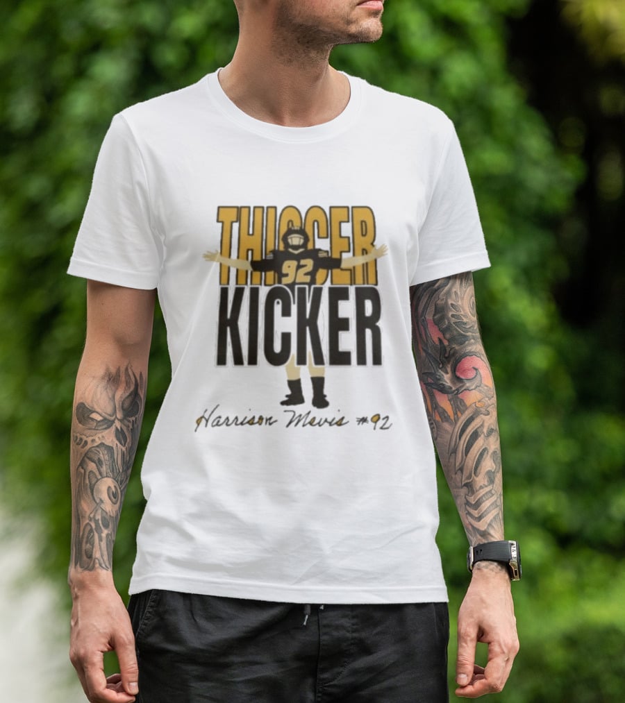 Harrison Mevis 92 Thiccer Kicker Football Player T-Shirt
